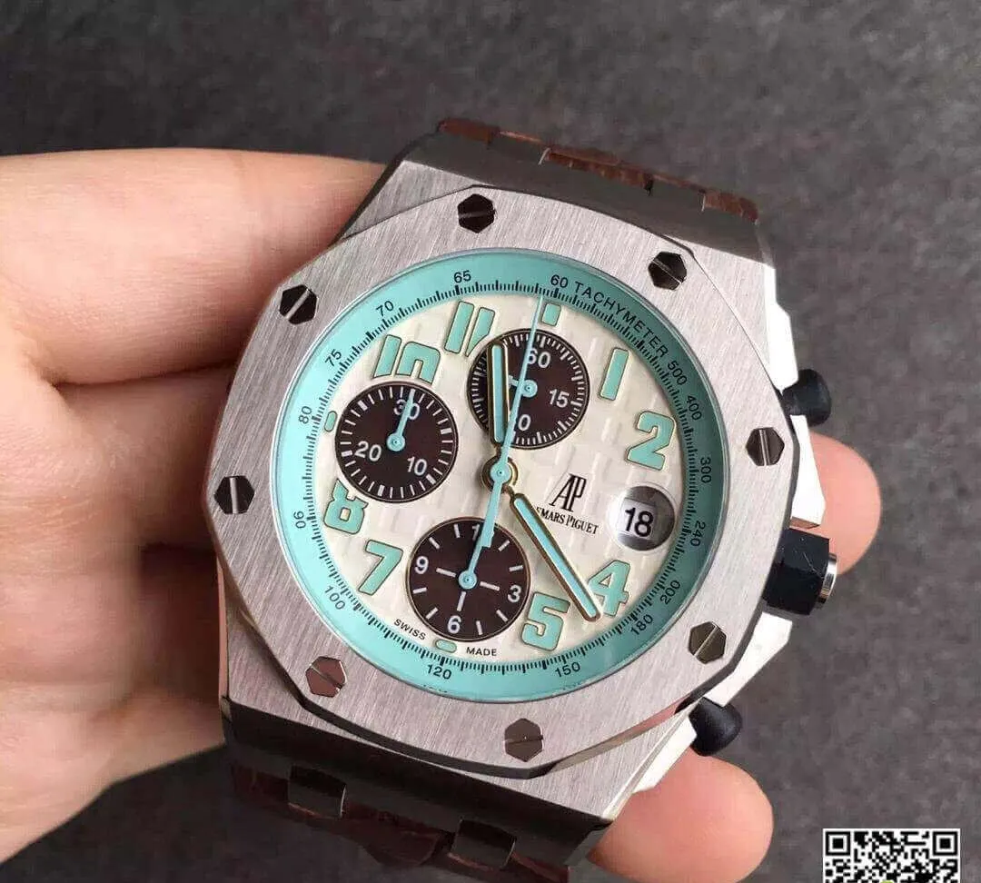 Audemars Piguet Royal Oak Offshore 26187ST.OO.D801CR.01 JF Factory 1:1 Best Edition Replica Watch Brown Leather Strap